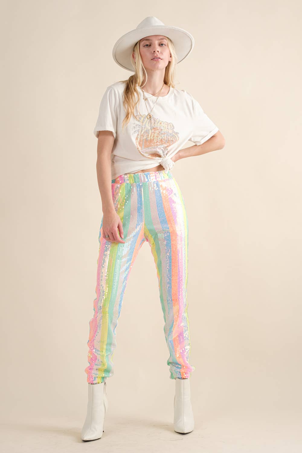 Rainbow Sequin Pants