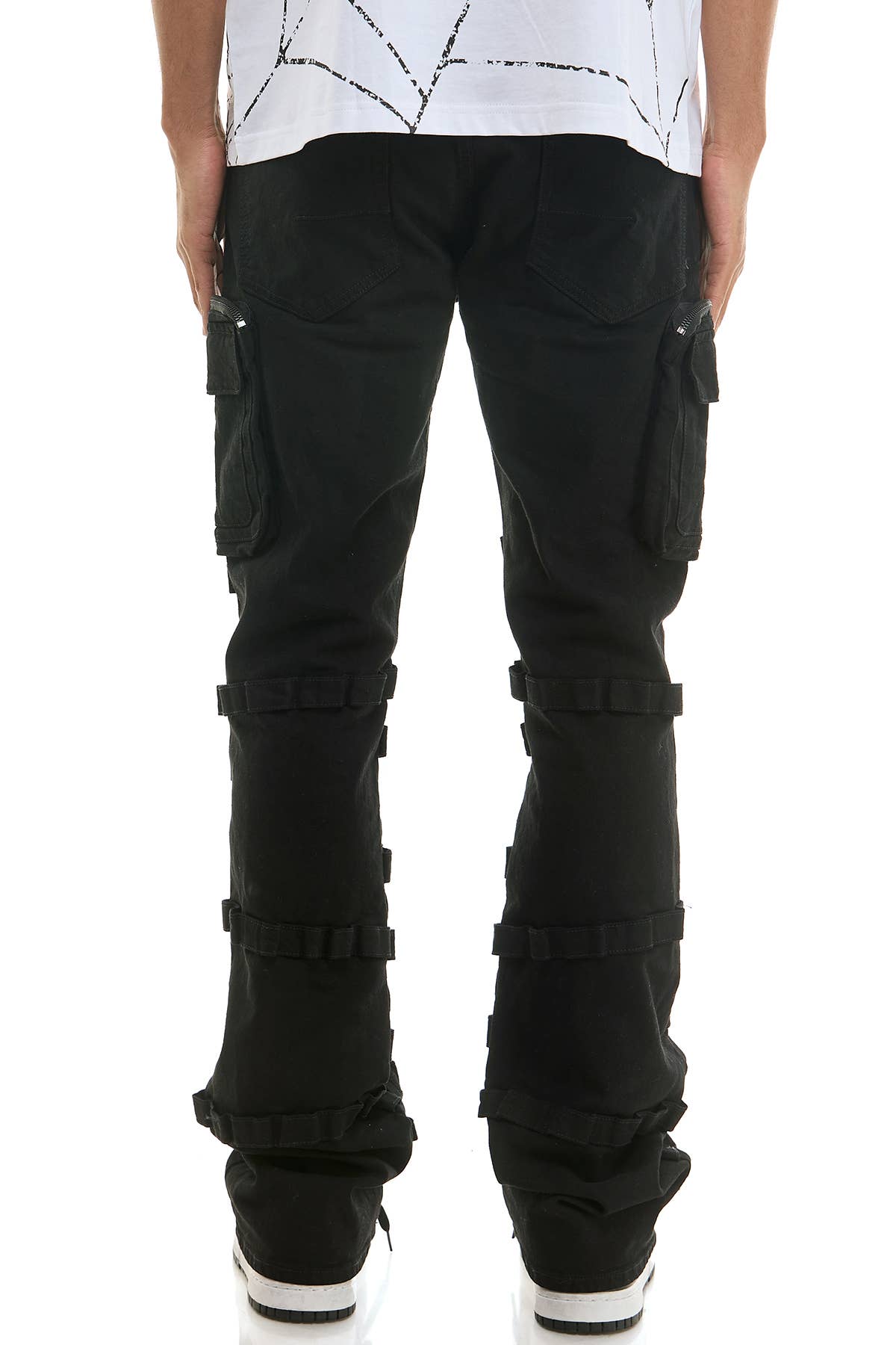 STRAP FLARE JEANS