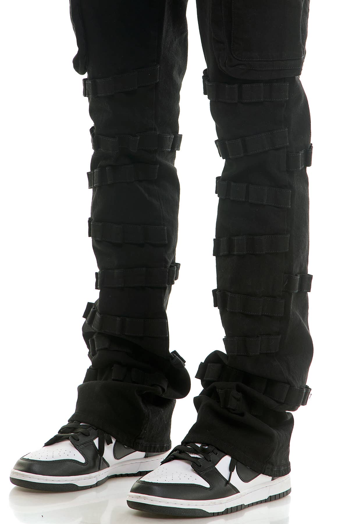 STRAP FLARE JEANS