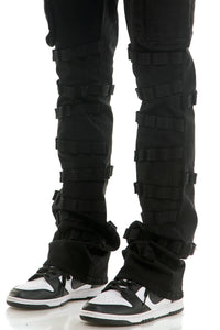 STRAP FLARE JEANS