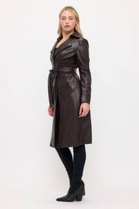 Neo Luxe Leather Trench