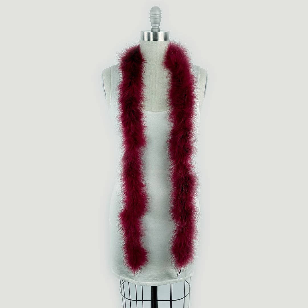Full Marabou Feather Boa - Burgundy