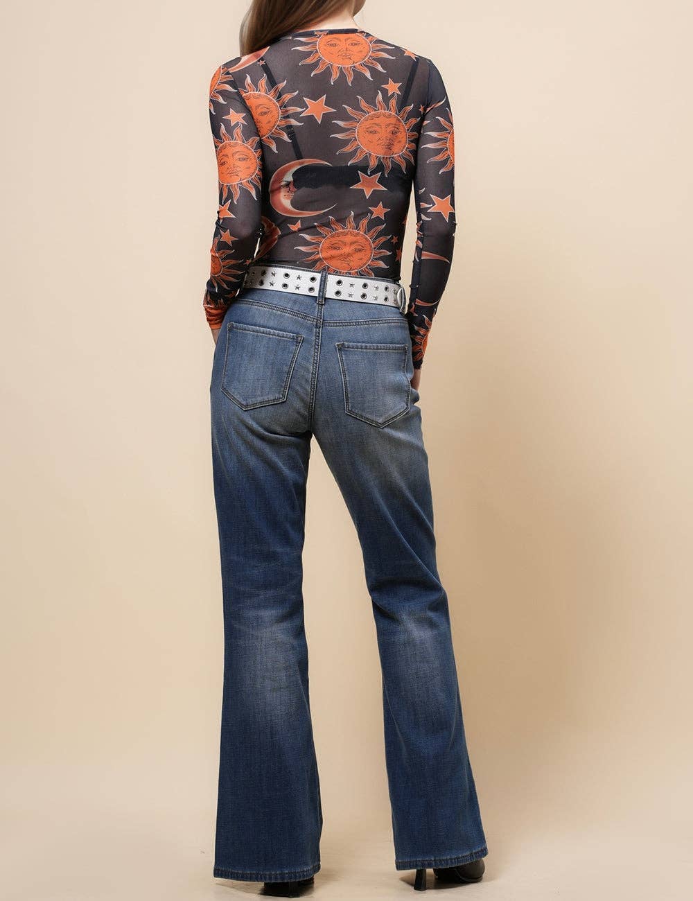 Moon Sun Star Mesh Top