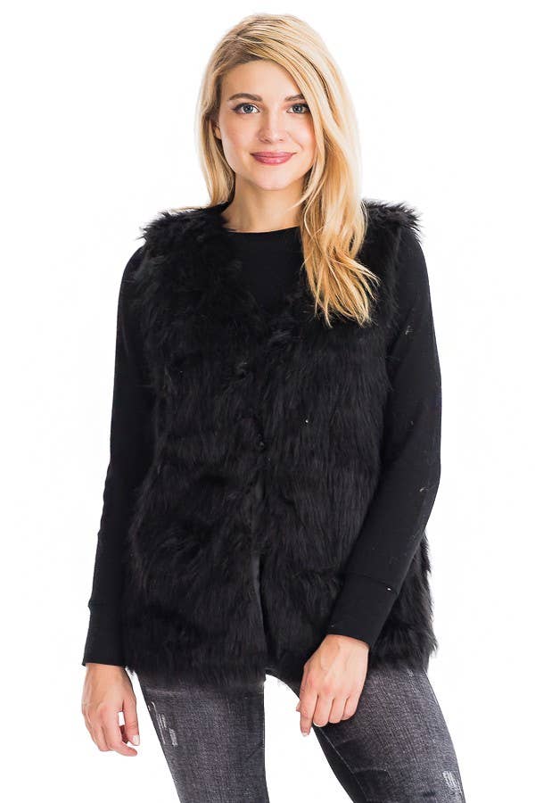 Angora Fur Vest with Hook
