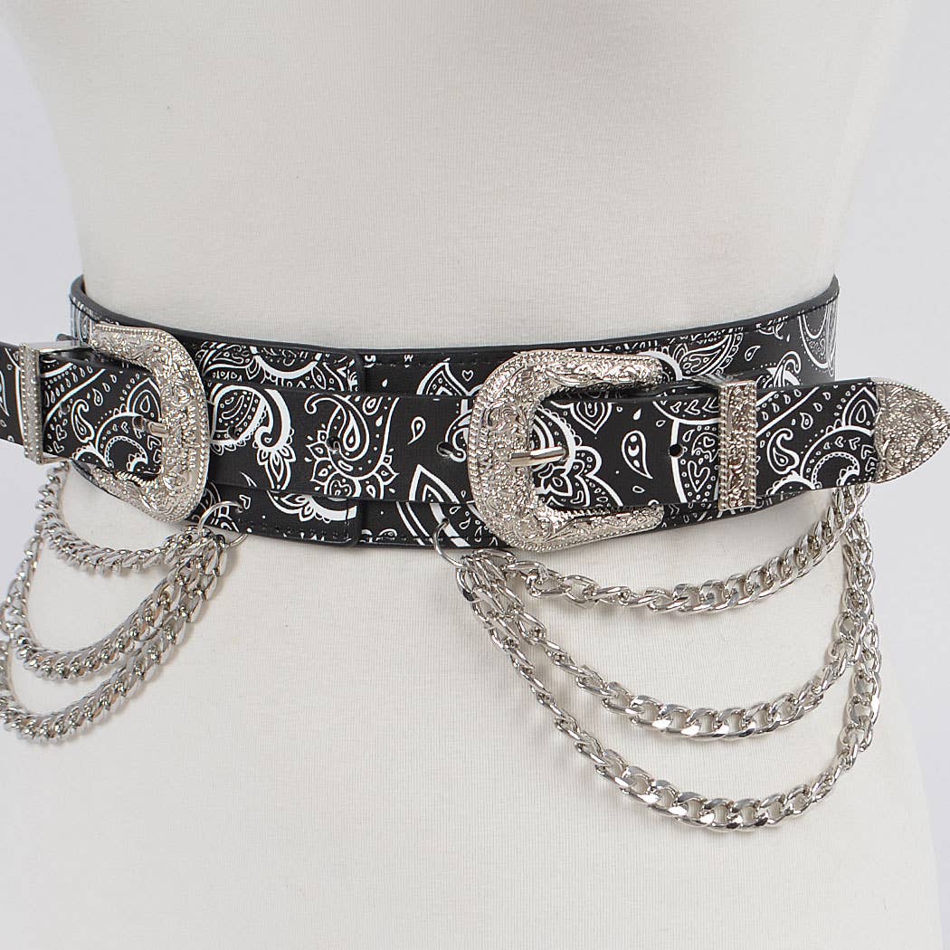 Two Buckle Chain Waist Belt