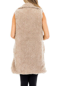 Satin Lined Faux Fur Vest