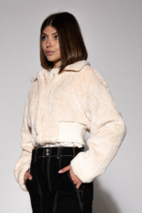 Fuzzy Faux Fur Crop Jacket
