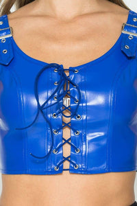 Leather Buckle Top