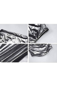 Metallic sleeveless crop top
