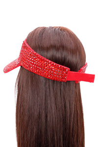 Rhinestone Velcro Back Visor
