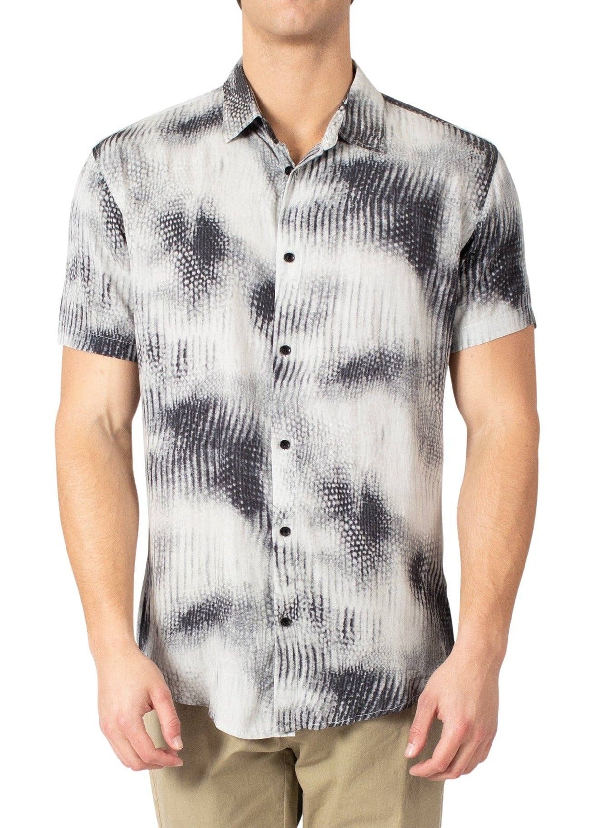 Men’s Grey Button Up Short Sleeve