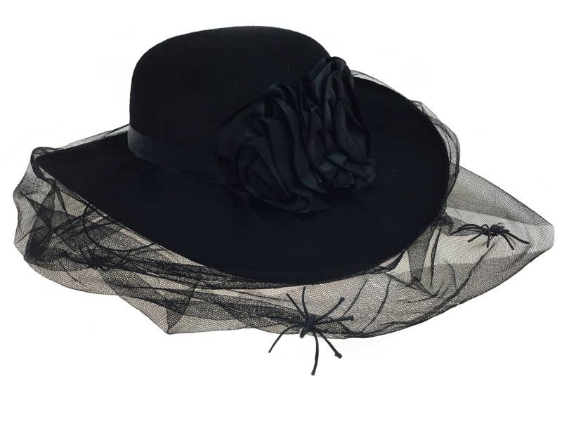 Spider Veil Black Rose Hat