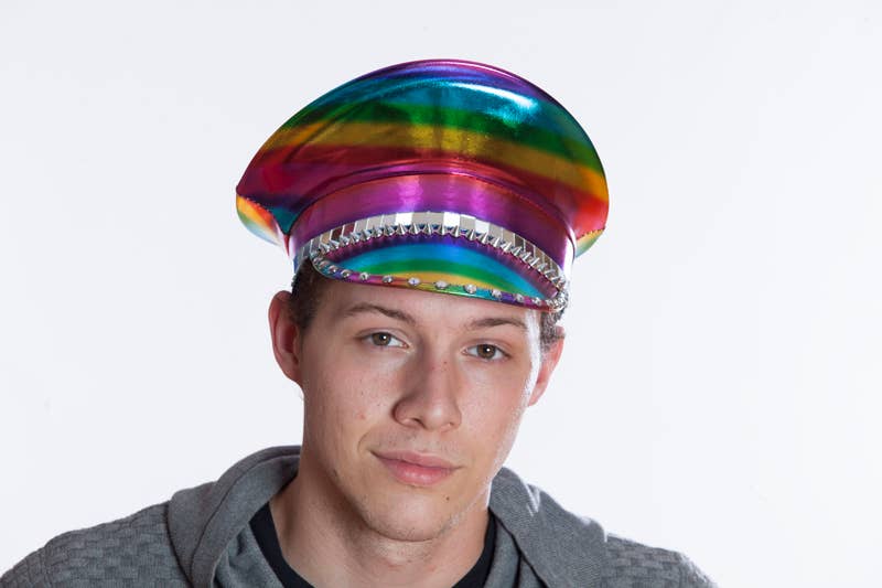 Rainbow Metallic Captain Hat