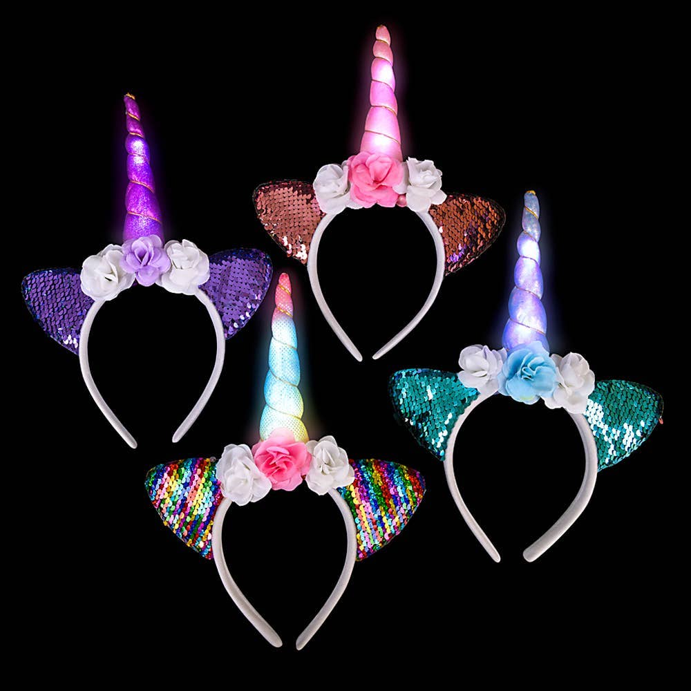 LIGHT-UP UNICORN FLOWER HEADBAND