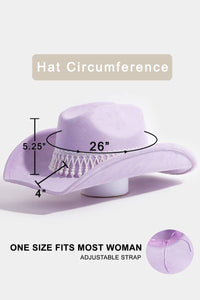 Pearl Fringe Band Cowboy Hat
