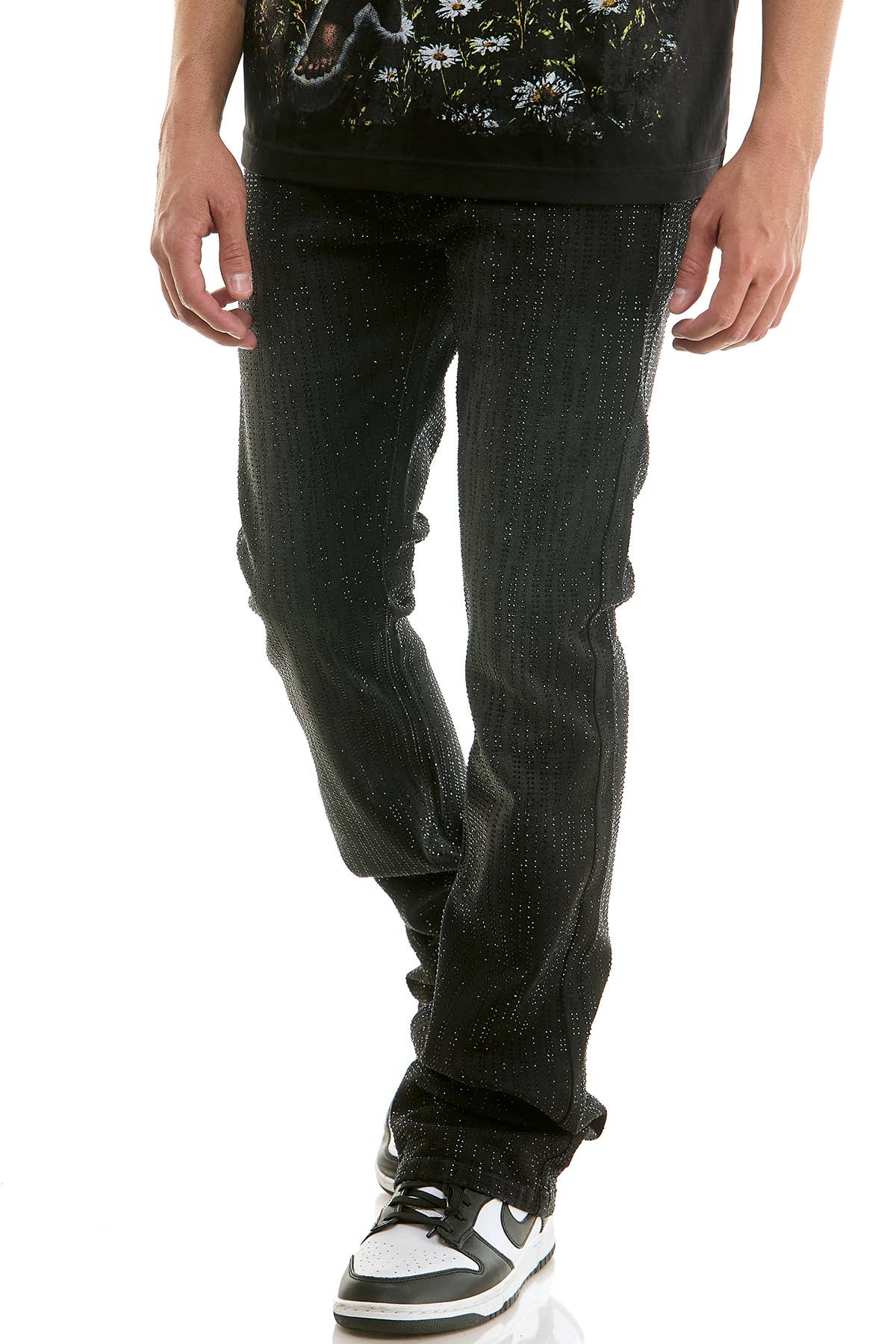 RHINESTONE FLARE JEANS
