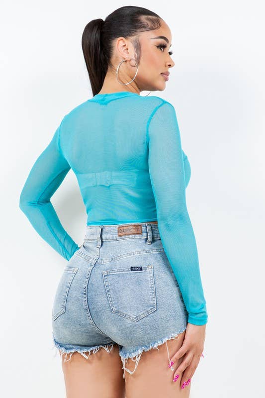 Crop Top Mesh Shirt