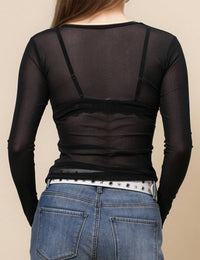 Ladies Round Neck Sheer Top