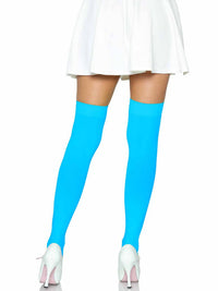 Luna Thigh High Stockings: Neon Green / One Size