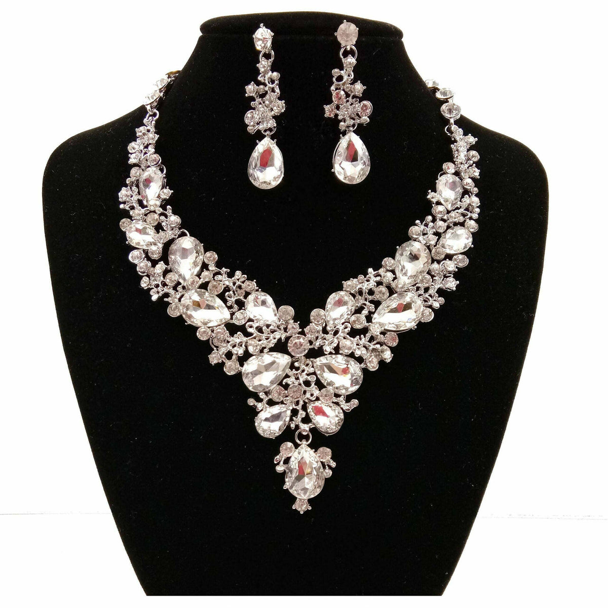 Vine Rhinestone Necklace Set