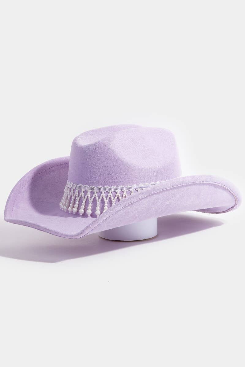 Pearl Fringe Band Cowboy Hat