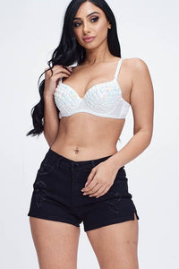 Multicolor Full Rhinestone Bra