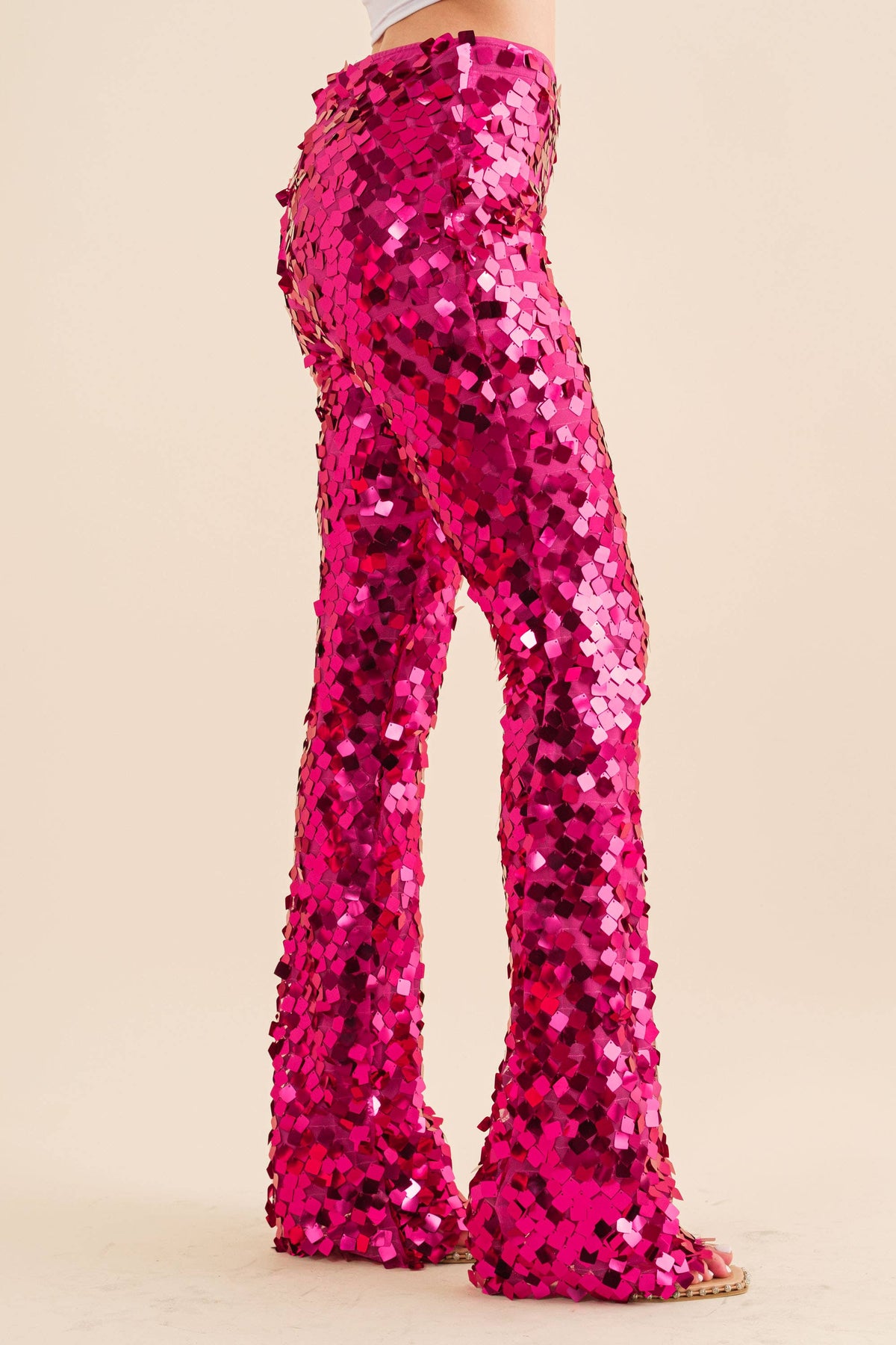 Square Disc Sequin Pants