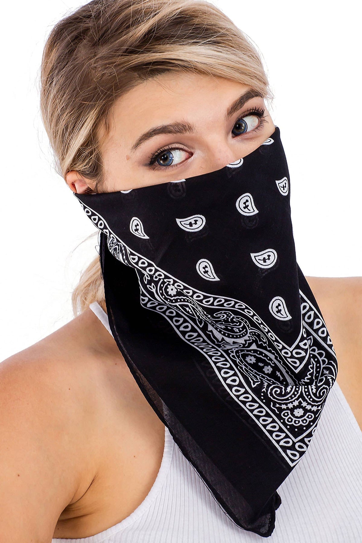 Classic Paisley Print Square Cotton Bandana