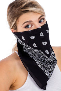 Classic Paisley Print Square Cotton Bandana