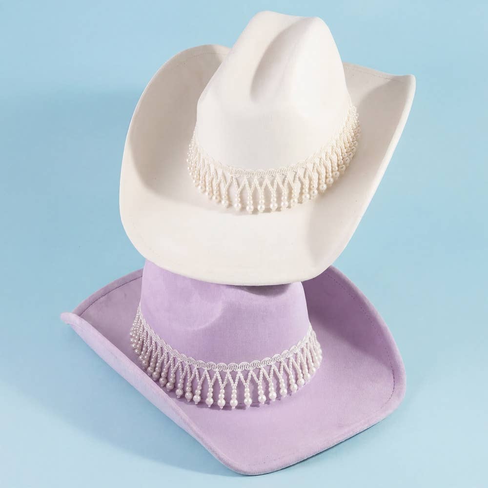Pearl Fringe Band Cowboy Hat