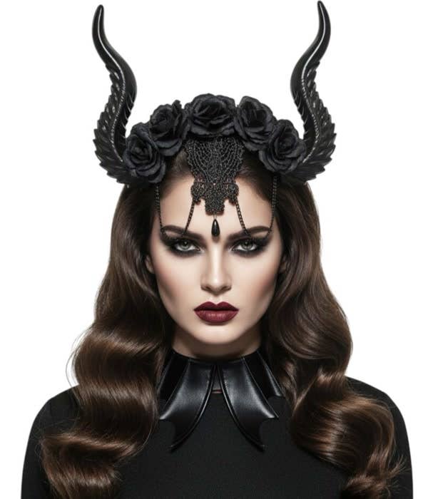 Deluxe Gothic Horns & Choker Set