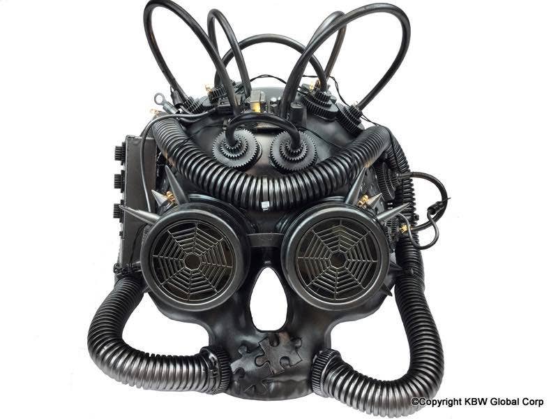 Silver Steampunk Skull Mask