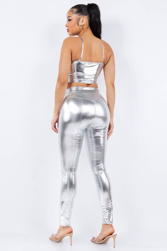 Metallic Cropped Top