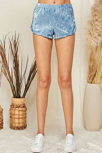 STRETCH CRUSHED VELVET SHORTS