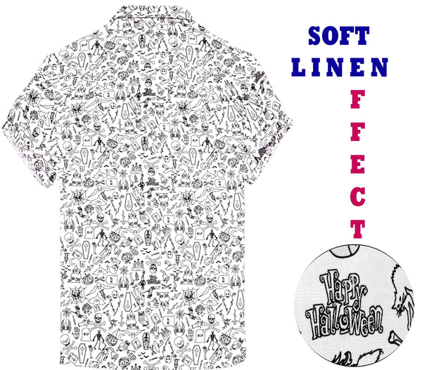 Mens Shirts White Black Skull