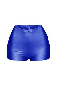Shiny tricot high waisted shorts