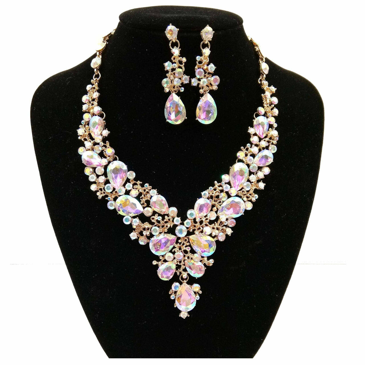 Vine Rhinestone Necklace Set