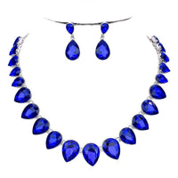 Pear Crystal Necklace Set