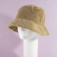 Solid Sherpa Teddy Fleece Bucket Hat