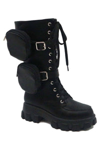 Pouches Knee High Boots