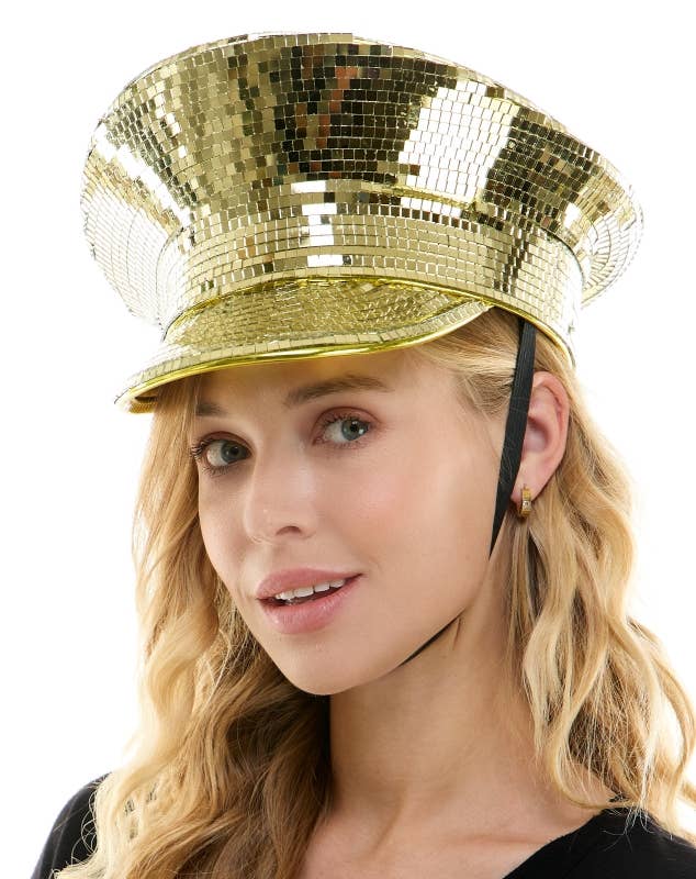 Gold Mirror Captain Hat