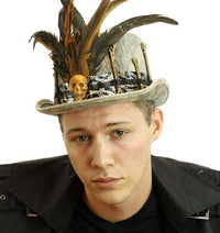 Voodoo Skull Feather Top Hat