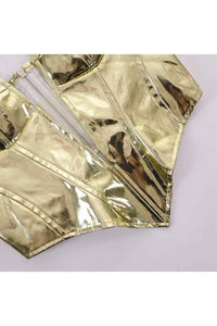 Metallic bustier top