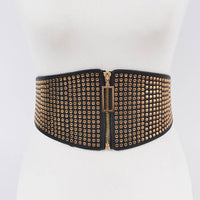 Studded Elastic Zipper Belt