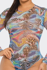 Mesh Bodysuit Print