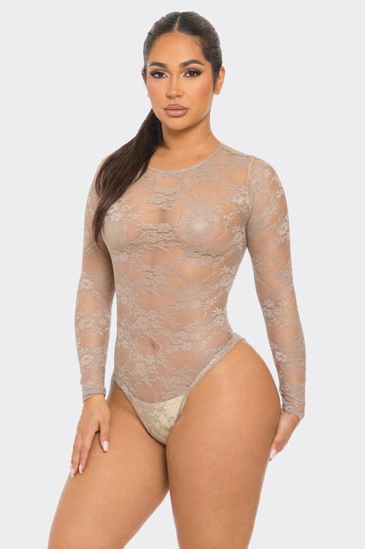 Mesh Bodysuit Print