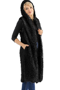 Hood Shaggy Long Vest