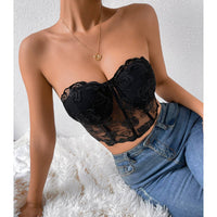 Rose Lace Strapless Bustier