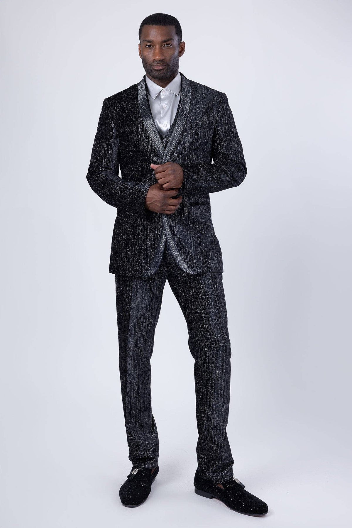 Men's Velvet Fabric Glitter Pant