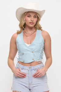 Women's Vegan Leather Vest